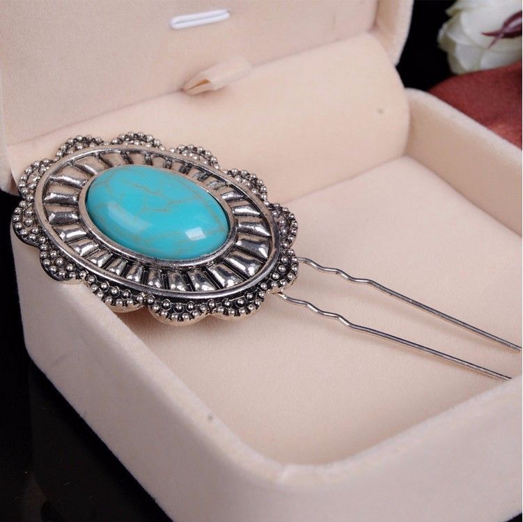 2019 Hair Pins Fashion Women Ethnic Vintage Turquoise Antique
