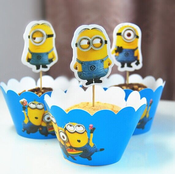 Movie Despicable Me Minions Cupcake Wrapper Decorating Boxes Cake