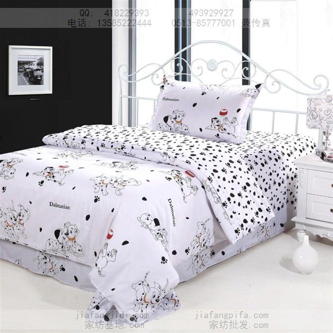 Dog Print Bedding Sets Cotton Bed Sheets Bedspread Kids Cartoon