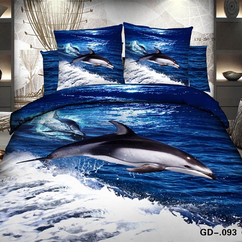 3d Blue Ocean Dolphin Bedding Sets Bedspread Duvet Cover Cal King