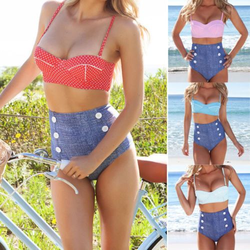 womens denim swimwear