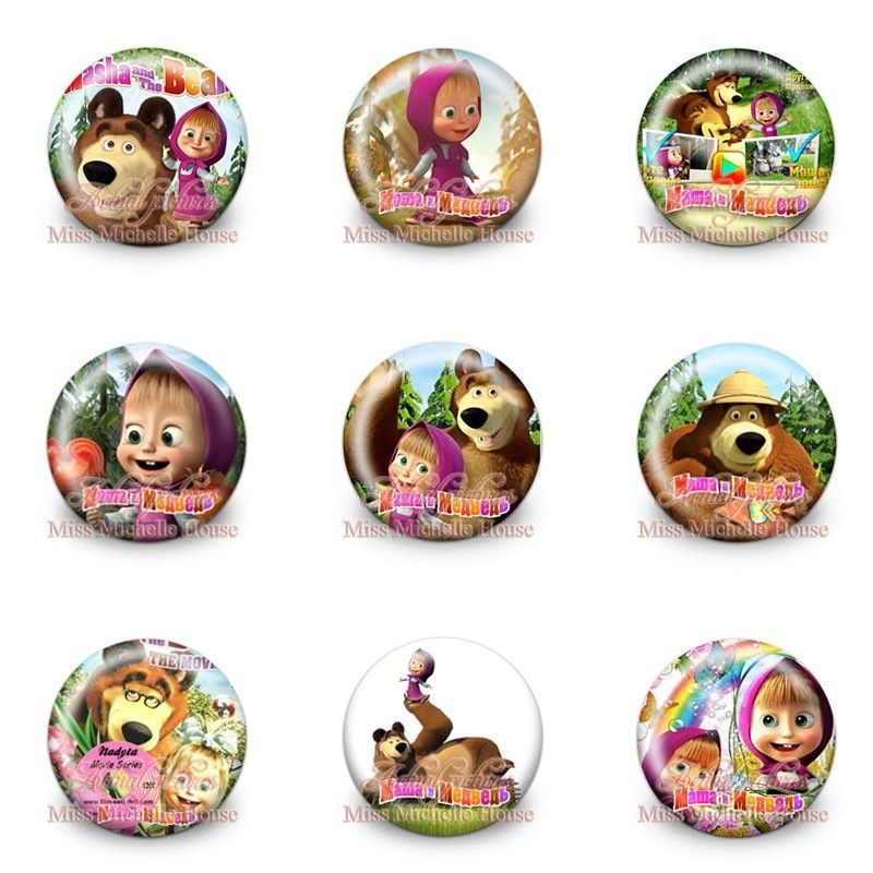 masha and the bear Cartoon Logo Buttons Pins Badges,Brooch Badges party favor gift masha and the bear Cartoon Logo Buttons Pins Badges,Brooch Badges party favor gift