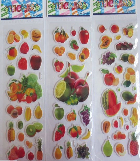 Pegatinas frutas y verduras para niños de Pegatinas de niños hinchadas Recompensas de