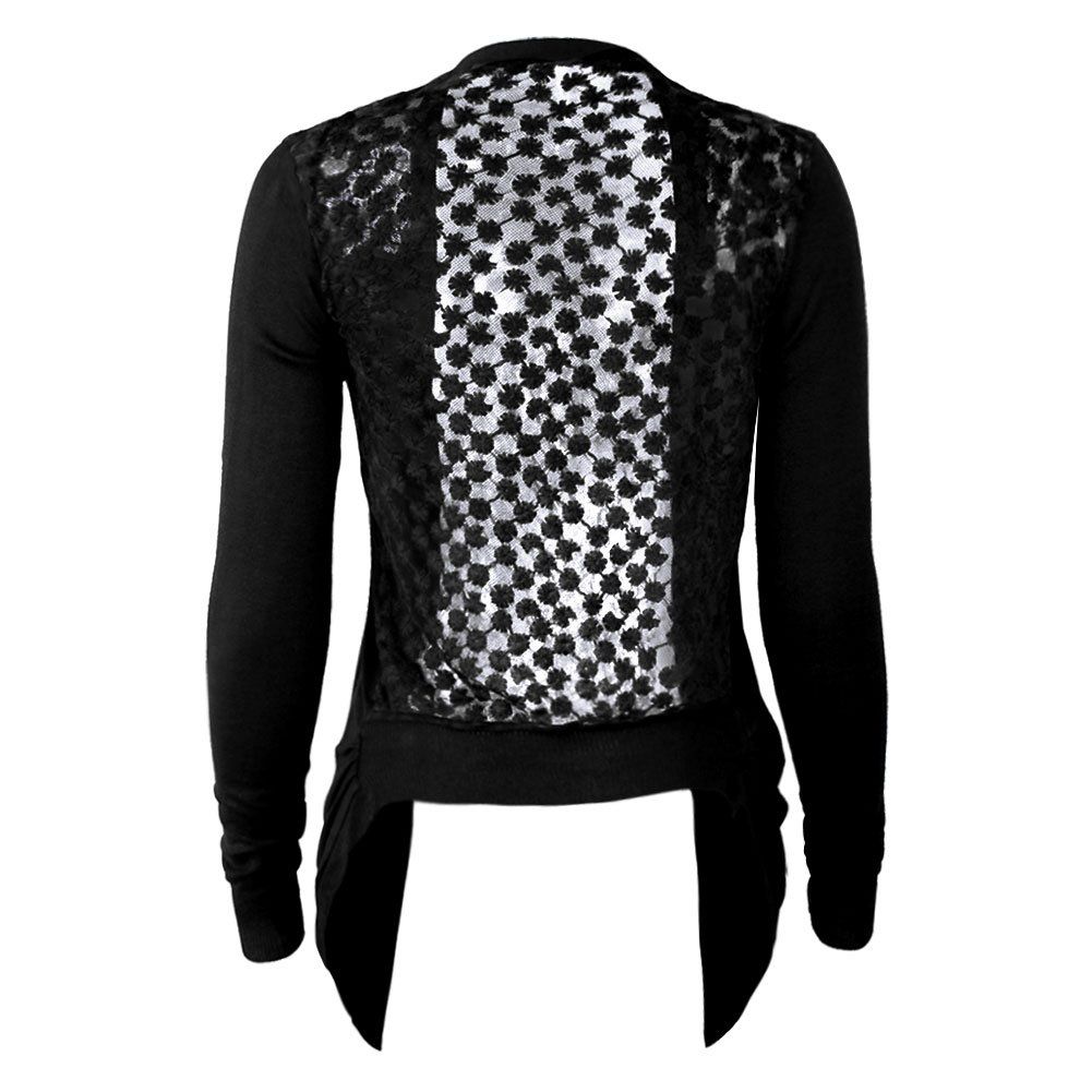 Blusa tejida de punto de la flor de ganchillo de encaje de manga larga de las Blusa tejida de punto de la flor de ganchillo de encaje de manga larga de las