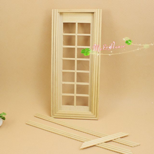 2019 1 12 Scale 14 Panel French Glass Door Dollhouse Miniatures