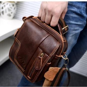 small leather man bag