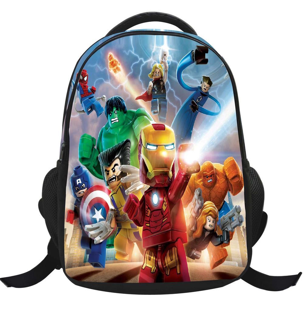 Lego Marvel Superhéroes espalda mochilas de superhéroes de los niños mochilas personalizado niños personalizadas envío