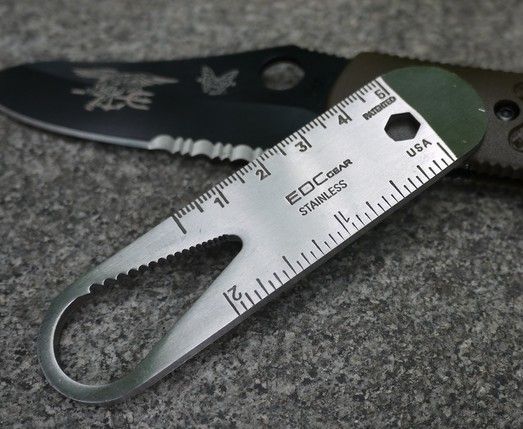 EDC Gear Stainless Steel Ruler Camping Tool Size Protractor Carry Herrsch_Sale 