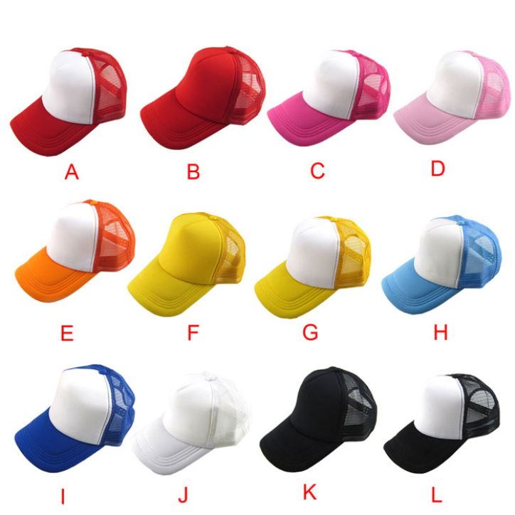 Wholesale-Hot Marketing Unisex Casual Hat Solid Baseball Cap Trucker Mesh Blank Visor Hat Adjustable June16