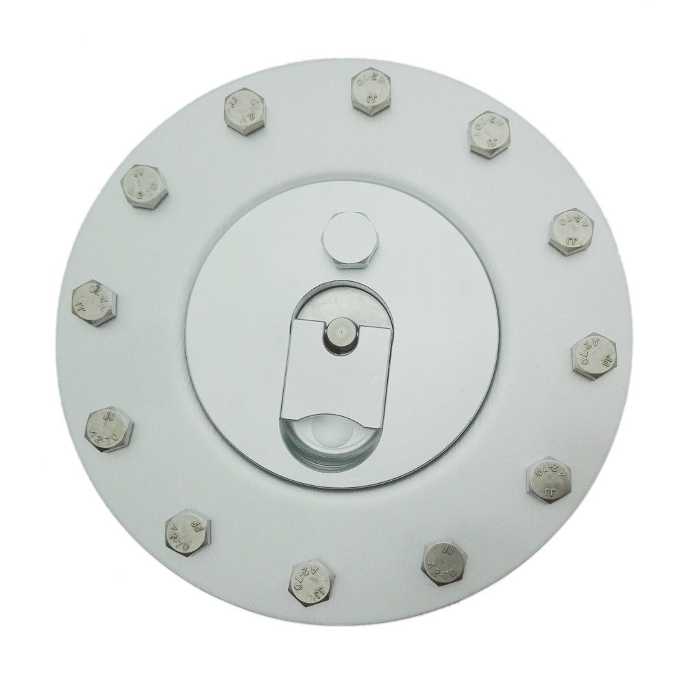 Aluminum Billet Fuel Surge Fuel Cell Cap Flush Mount 12 Bolt Mirror Polished