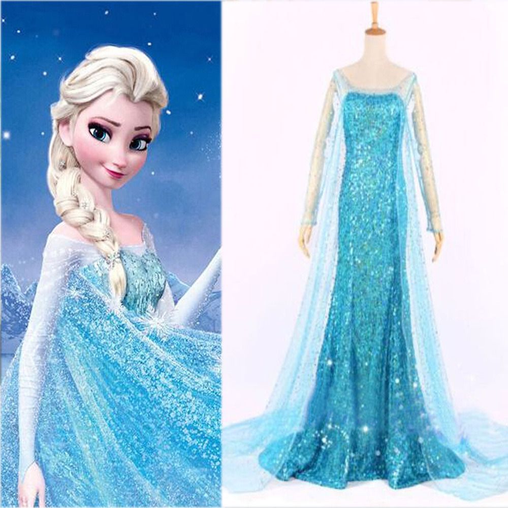 Compra Azul Bling Snow Queen Frozen Elsa Reina Princesa Adulto Partido De  Tarde De Las Mujeres Del Vestido Del Traje De Elsa Vestidos Barato |  Entrega Rápida Y Calidad | Es.Dhgate