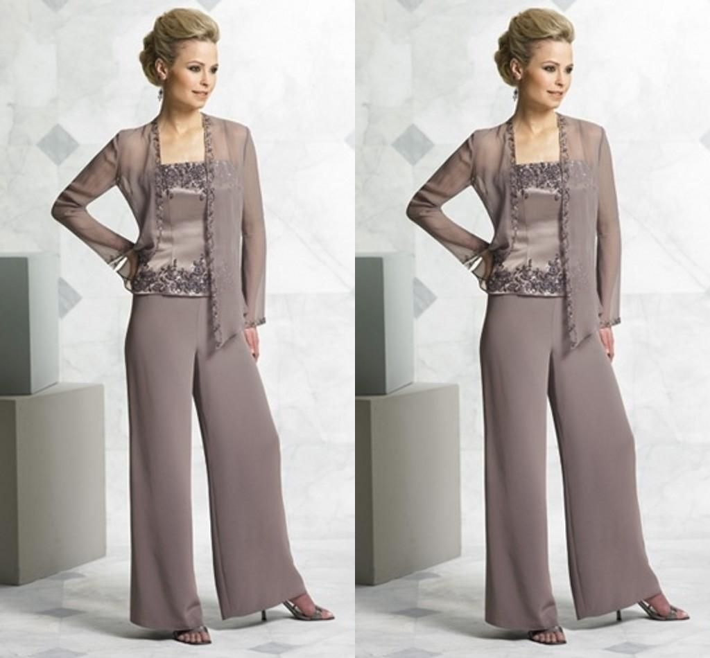 mother of the bride pant suits chiffon