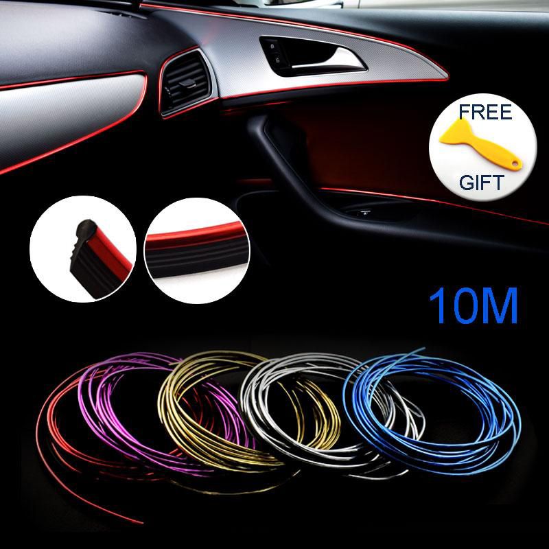 10m Car Trims Strips Accessories Diy Brand Thread Stickers Decoration And Decals 3d Auto Car Styling Interior Decoration Accessories Strip Car