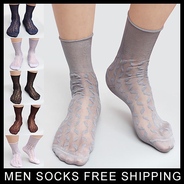 Thin Sheer Mens Silk Socks For Formal Dress Suit Male Business Silk
