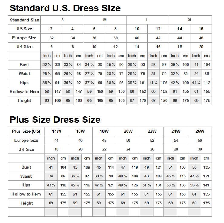 Us Wedding Dress Size Chart