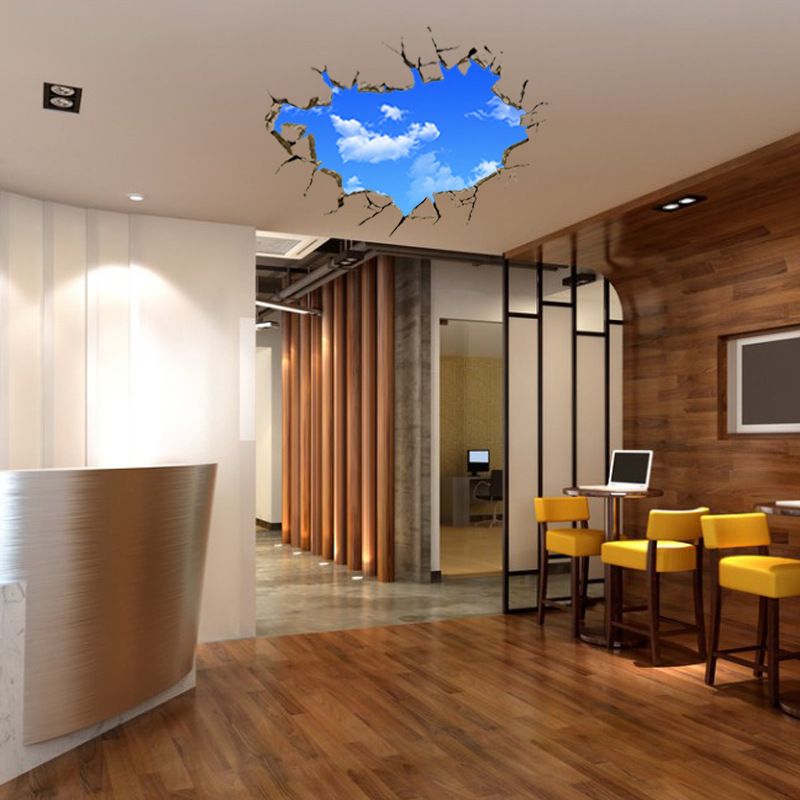 3D Blue Sky Broken Ceiling Removable Wall Stickers Art Vinyl Decals Decors Hot