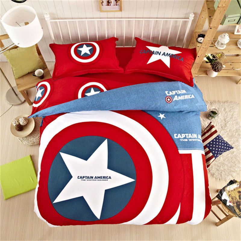 Marvel Avengers Bedding Cotton Captain America Duvet Set Sports