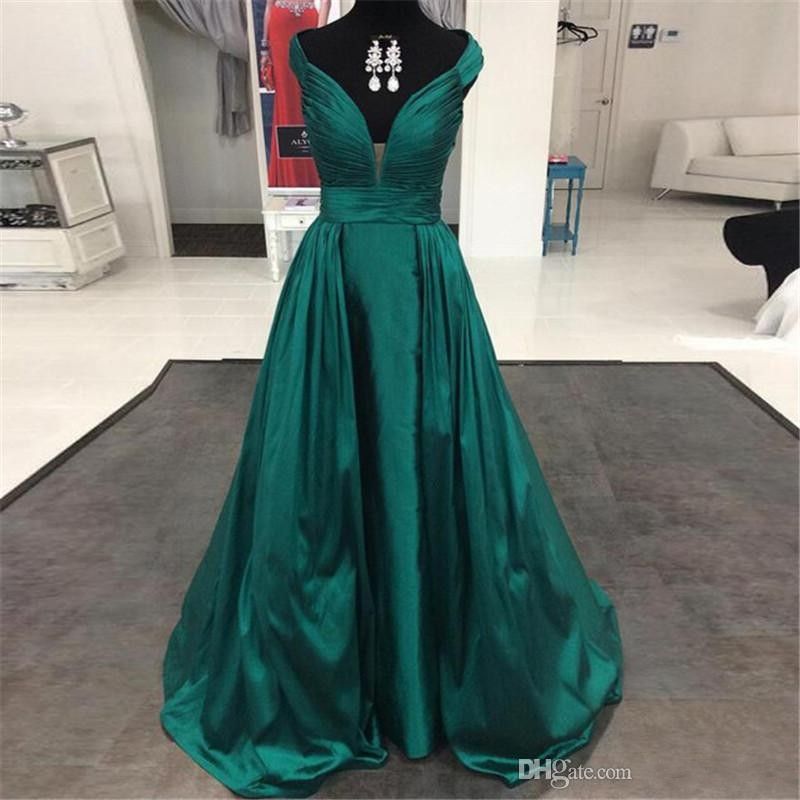 vestito lungo elegante verde smeraldo