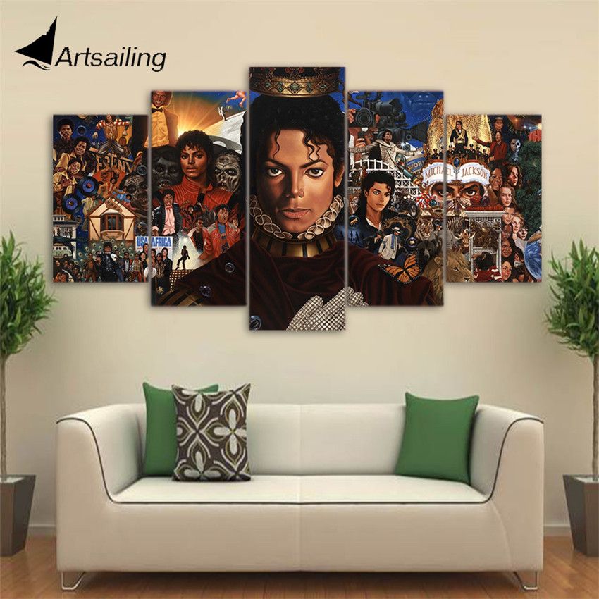 2019 5 Panels Michael Jackson Modern Abstract Canvas Oil Painting Print Wall Art Decor For Living Room Home Decoration From Eternal996 18 15