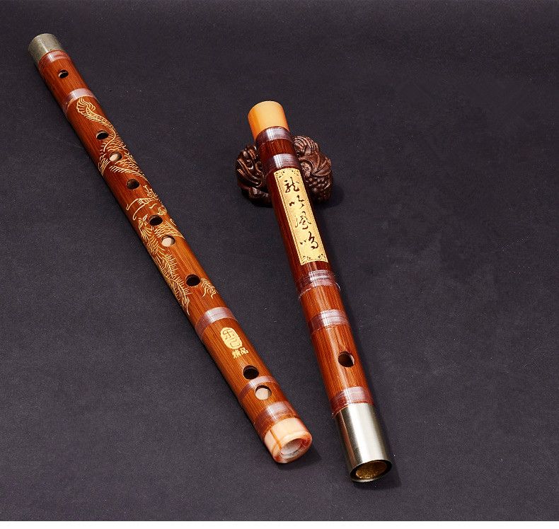 2021 Bamboo Flute Chinese Traditional Totem Dragon And Phoenix