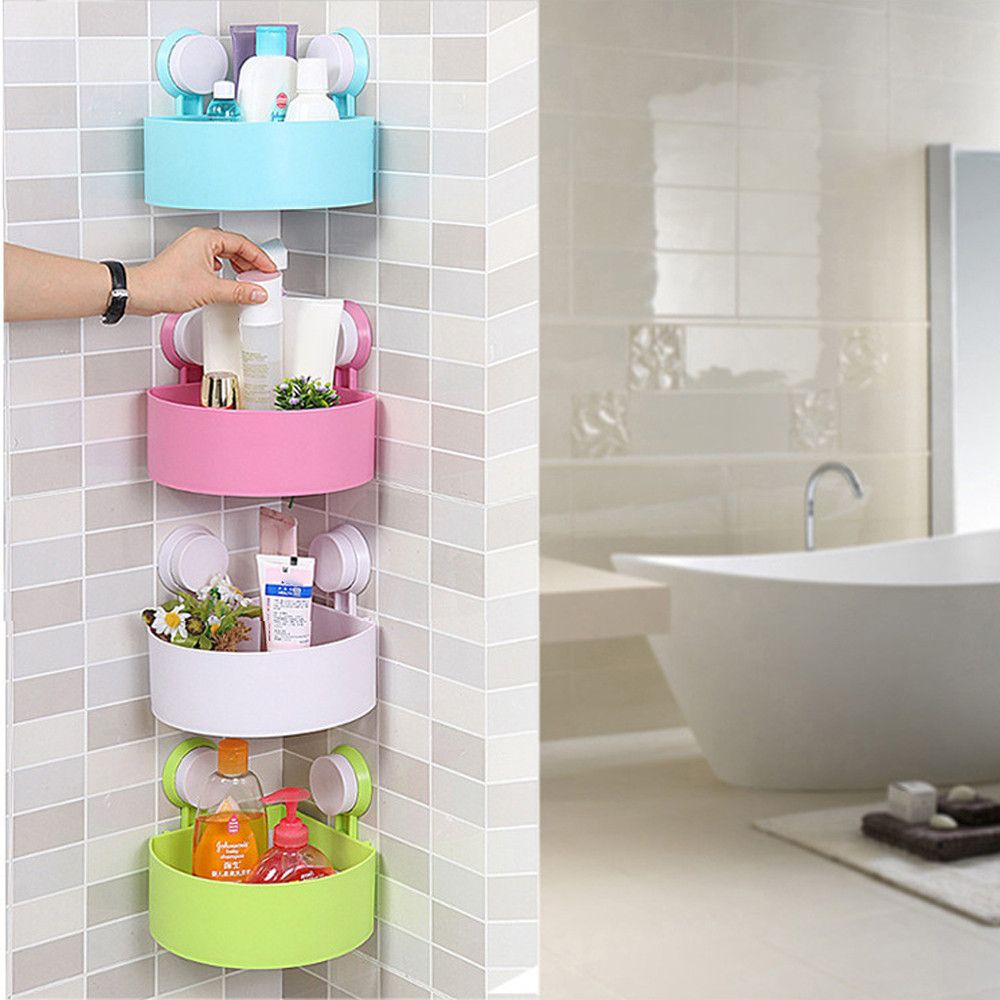 bathroom corner shelf suction