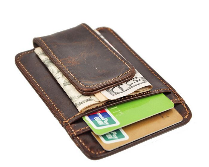 mens credit card wallet with money clip