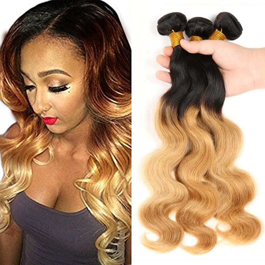 2019 Grade 8a Ombre Body Wave Virgin Human Hair Extensions 2 Tone