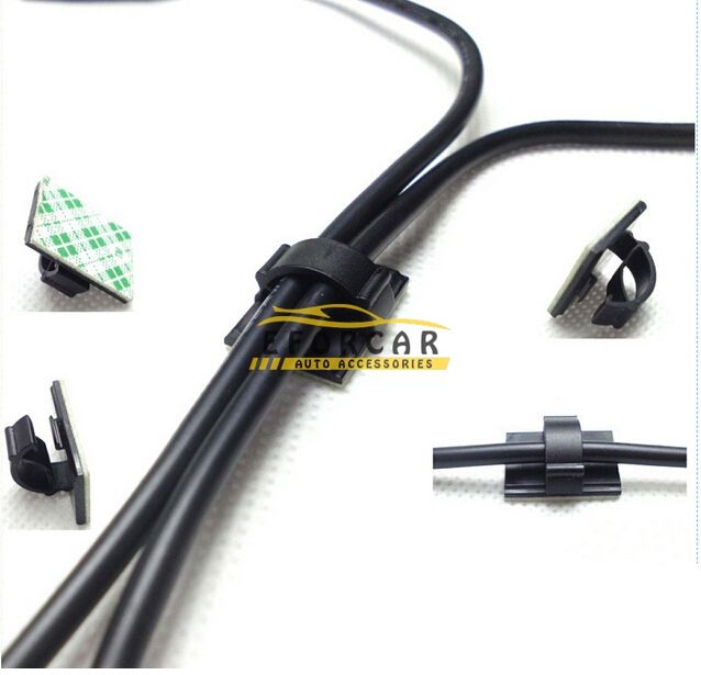 20 1/4" Black Nylon Power Wire Cable Clamp Tie Down Holder Car Audio Split Loom 