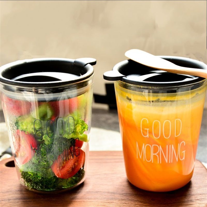 Lovely Good Morning Glass Mug Modern Concise Heat Resisting Coffee