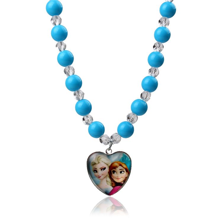 Wholesale Frozen Necklaces Kids Children Frozen Elsa Anna Princess Cartoon Pendant Necklace Beaded Strand Necklaces Jewelry Girls Necklace Heart Pendants Necklaces Silver Necklaces From Adayccompany 117 45 Dhgate Com