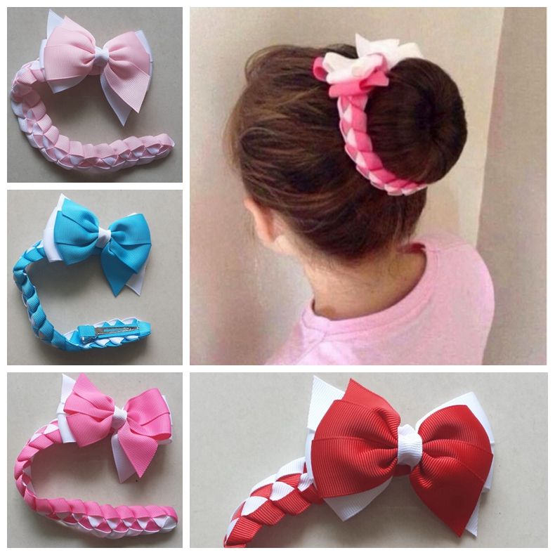 Girl Hair Bow Bun Wrap Girls School Hair Accessories Maroon Free Postage