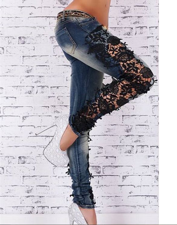 Renacimiento línea Medicina Forense Ropa de mujer otoño 2015 de gran tamaño de encaje de Europa y América ahueca hacia fuera para mujer Denim Jeans Venta Moda Skinny Jeans Pantalones para mujeres Renacimiento línea Medicina Forense Ropa de mujer otoño 2015 de gran tamaño de encaje de Europa y América ahueca hacia fuera para mujer Denim Jeans Venta Moda Skinny Jeans Pantalones para mujeres