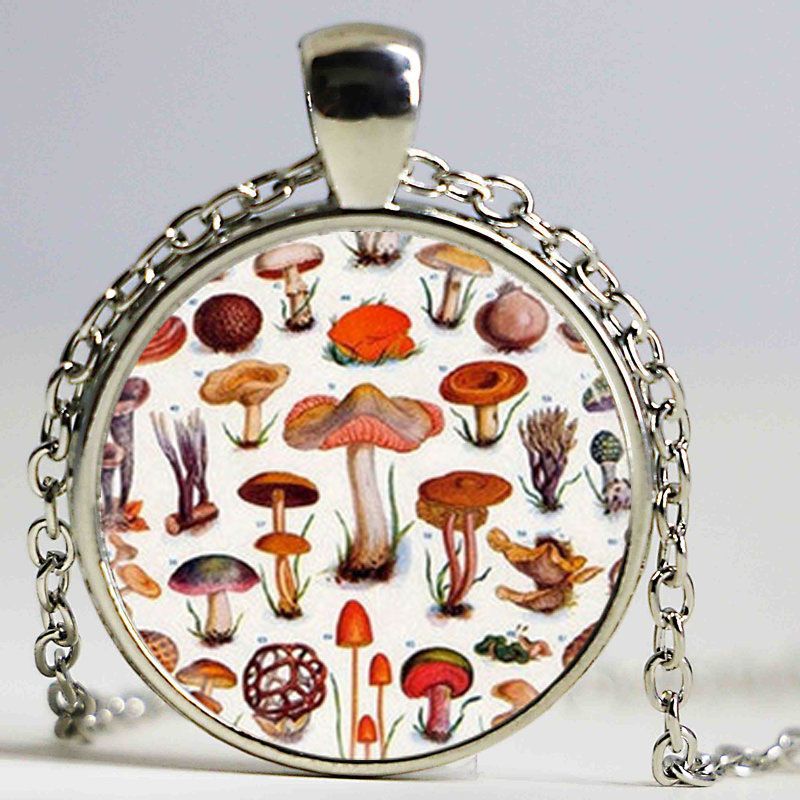 Hippie Collier photo dôme en verre noir chaîne collier pendentif en gros Hippie Collier photo dôme en verre noir chaîne collier pendentif en gros