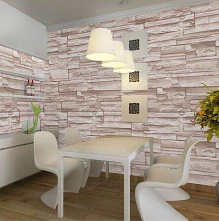 10 MeterChinese Style Dining Room 3D Wallpaper Stone Brick Design