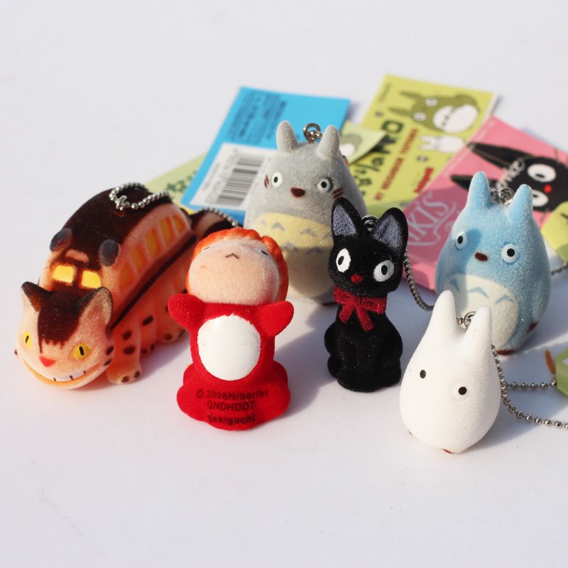 Japanese Hayao Miyazaki Cartoon Movie My neighbor Totoro Ponyo on the Cliff KiKis Delivery Service Figure Toy Keychains Japanese Hayao Miyazaki Cartoon Movie My neighbor Totoro Ponyo on the Cliff KiKis Delivery Service Figure Toy Keychains