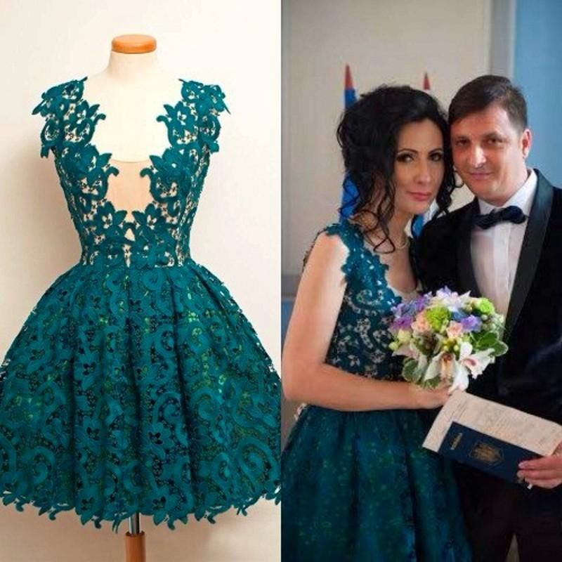 dark green short homecoming dress