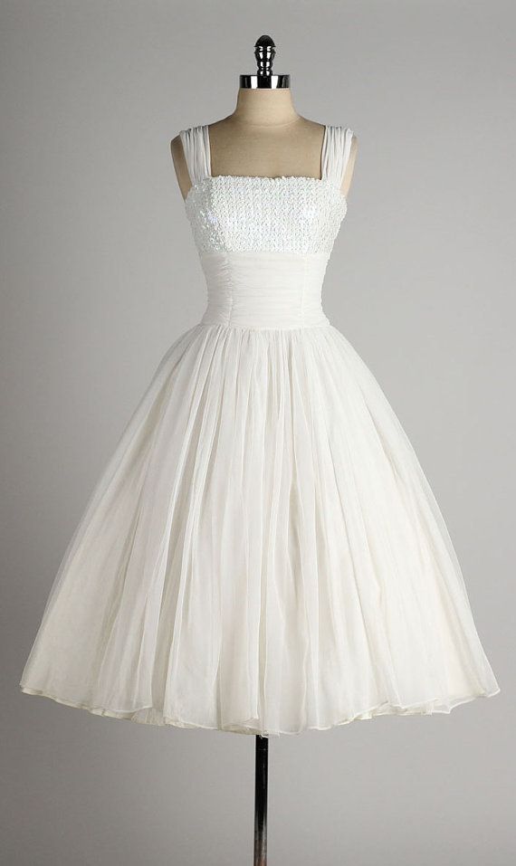 1950s white dress