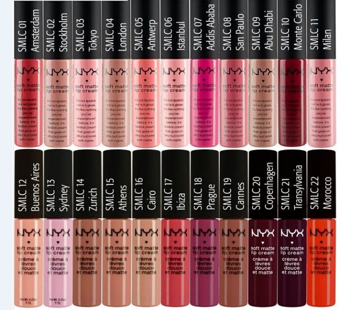 Nyx Matte Lipstick Color Chart