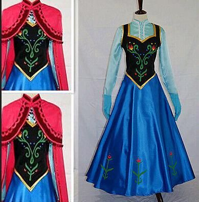 Compra 2015 Classic Snow Queen Princesa Anna Vestido / Capa Traje Vestido  De Hallow Frozen Princesa Anna Cosplay Vestido De La Nieve Cosplay Sin Capa  Barato | Entrega Rápida Y Calidad | Es.Dhgate