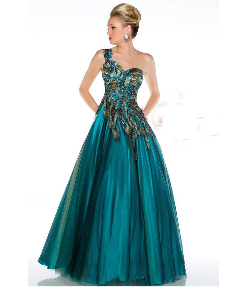 peacock party dresses