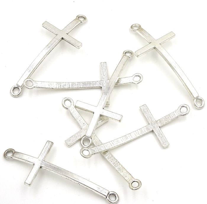 Cruces de plata del de los de conectores para la vendimia del collar Conectores