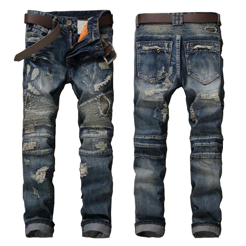 colored ripped jeans
