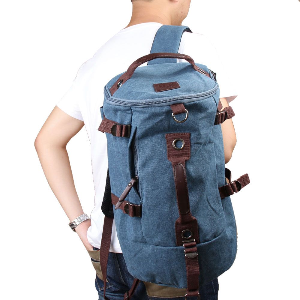 Portable Canvas Backpack Backpack Travel Outdoor Laptop Hiking Luggage Gym Satchel Bag Duffle 