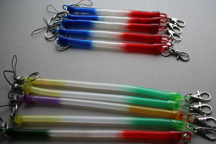 Plastic Key Chain Spring Plastic Springs Buttoned Elastic Rope Phone