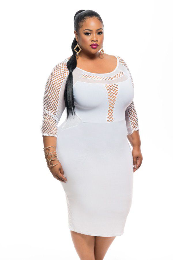 all white plus size clothing