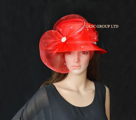 ladies red dress hats