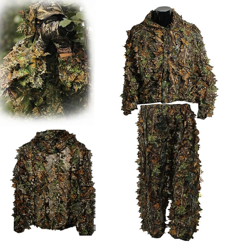 Camouflage 3D Leaf Clothing Hunting Camo Yowie Sniper Archery Ghillie Suit Set