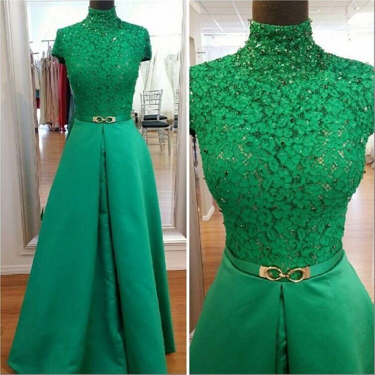 emerald green lace gown