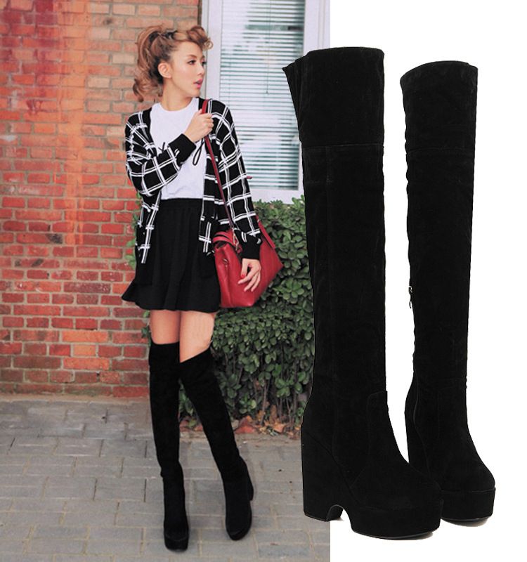 over the knee fur boots