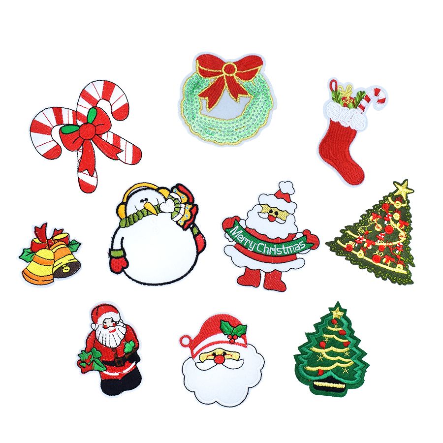 Compra 10 Unids Parches De La Serie De Navidad Para Niños Zapatos De Ropa  Hierro En Parches De Apliques De Transferencia Para Bolsas De Vestir De Ropa  DIY Coser En La Insignia